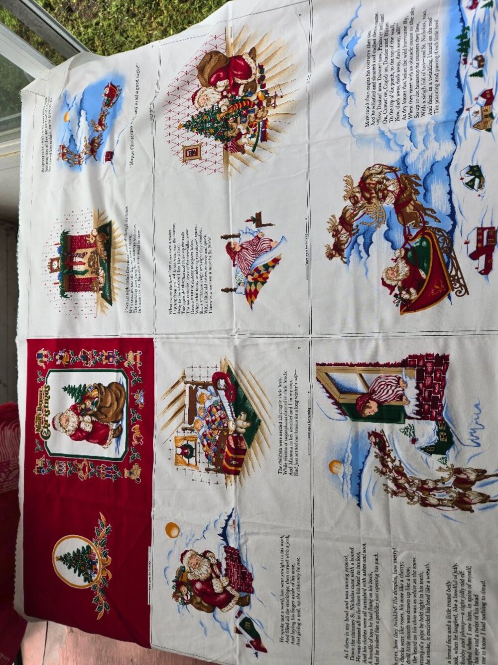 Night Before Christmas Fabric Sewing Panel Holiday Craft